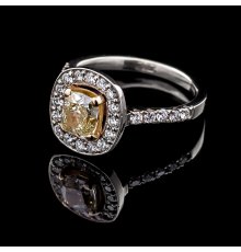 Balto aukso žiedas su Deimantais 1.35ct