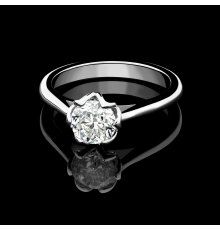 Balto aukso sužadėtuvių žiedas su Deimantu 1.30ct