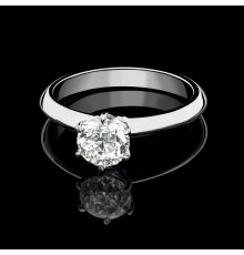 Balto aukso sužadėtuvių žiedas su Deimantu 1.25ct