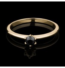 Aukso žiedas su juodu Deimantu 0.26ct