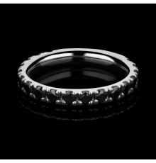 Balto aukso Žiedas su juodais deimantais 1.02ct